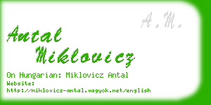 antal miklovicz business card